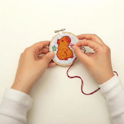 Capybara Cross Stitch Embroidery Kit Image 3
