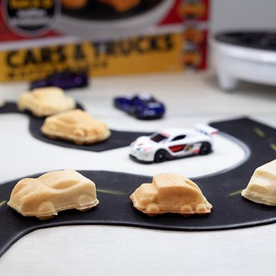 Car Mini Waffle Maker - Make 7 Fun, Different Race Cars, Trucks, and Automobile Vehicle Shaped Pancakes - Electric Non-Stick Pan Cake Kid's Waffler Iron, Great Image 3