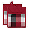 Cardinal Red Tri Color Check Potholder (Set Of 2) Image 1