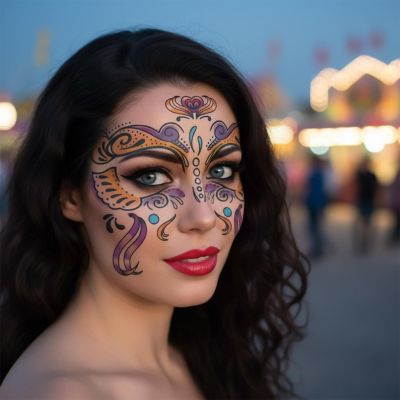 Carnivale Face Tattoo Costume Accessory Image 3