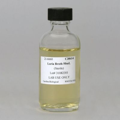 Carolina Biological Supply Company Luria Broth, 50-mL bottles, Pack of 5 Image 1