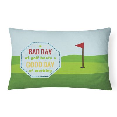 Caroline's Treasures A Bad Day at Golf Canvas Fabric Decorative Pillow, 12 x 16, Sports Image 1