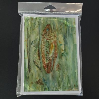 Caroline's Treasures Abstract Red Fish Greeting Cards and Envelopes Pack of 8, 7 x 5, Fish Image 2