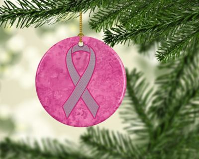 Carolines Treasures AN1205CO1 Pink Ribbon For Breast Cancer Awareness Ceramic Ornament Image 1