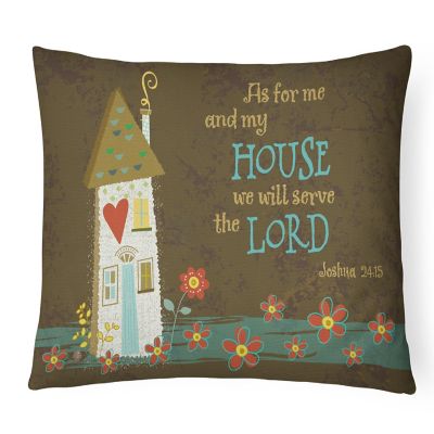 Caroline's Treasures As For Me And My House Canvas Fabric Decorative Pillow, 12 x 16, Inspirational Image 1