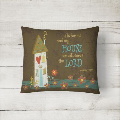 Caroline's Treasures As For Me And My House Canvas Fabric Decorative Pillow, 12 x 16, Inspirational Image 1