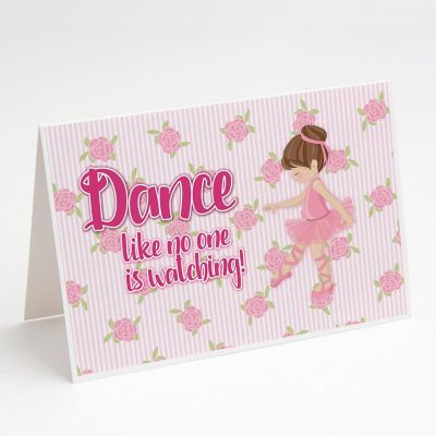 Caroline's Treasures Ballet Dance Brunette Greeting Cards and Envelopes Pack of 8, 7 x 5, Sports Image 1