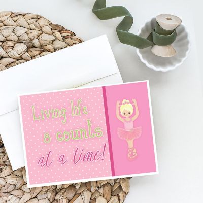Caroline's Treasures Ballet in 8 Counts Blonde Greeting Cards and Envelopes Pack of 8, 7 x 5, Sports Image 1