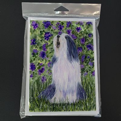 Caroline's Treasures Bearded Collie Greeting Cards and Envelopes Pack of 8, 7 x 5, Dogs Image 2