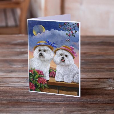Caroline's Treasures Bichon Frise Soulmates Greeting Cards and Envelopes Pack of 8, 7 x 5, Dogs Image 1