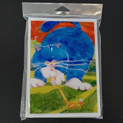 Caroline's Treasures Big Blue the Cat Golfer Greeting Cards and Envelopes Pack of 8, 7 x 5, Cats Image 2
