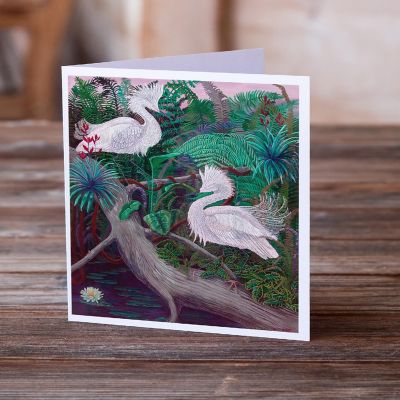 Caroline's Treasures Bird - Egret  Greeting Cards and Envelopes Pack of 8, 7 x 5, Birds Image 1