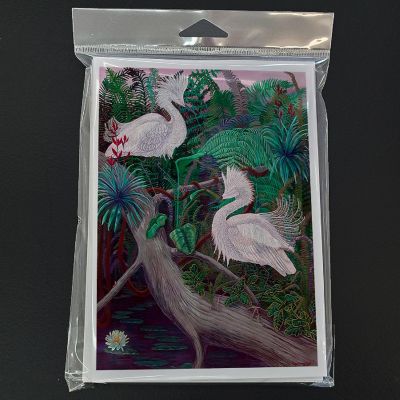 Caroline's Treasures Bird - Egret  Greeting Cards and Envelopes Pack of 8, 7 x 5, Birds Image 2