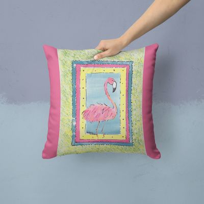 Caroline's Treasures Bird - Flamingo Fabric Decorative Pillow, 14 x 14, Birds Image 1