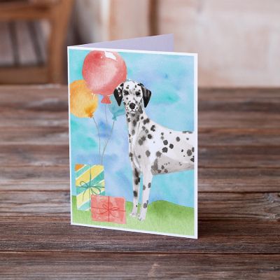 Caroline's Treasures Birthday, Happy Birthday Dalmatian Greeting Cards and Envelopes Pack of 8, 7 x 5, Dogs Image 1