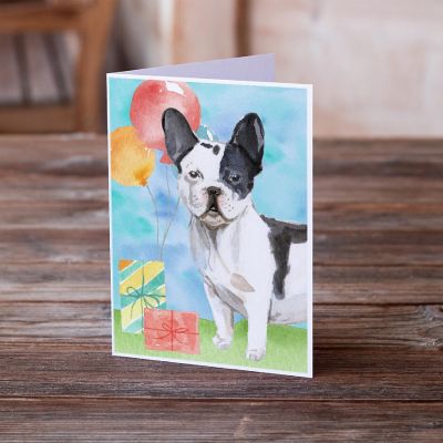 Caroline's Treasures Birthday, Happy Birthday French Bulldog Greeting Cards and Envelopes Pack of 8, 7 x 5, Dogs Image 1