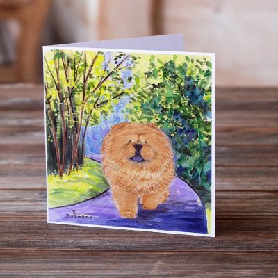 Caroline's Treasures Black Chow Chow Greeting Cards and Envelopes Pack of 8, 7 x 5, Dogs Image 1