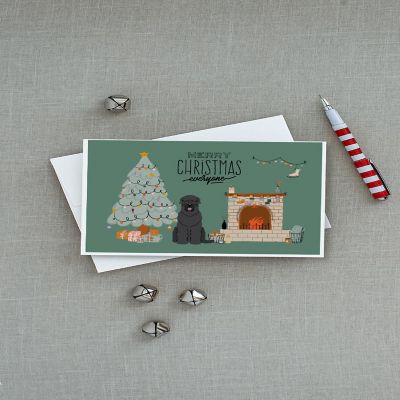Caroline's Treasures Black Russian Terrier Christmas Everyone Greeting Cards and Envelopes Pack of 8, 7 x 5, Dogs Image 2