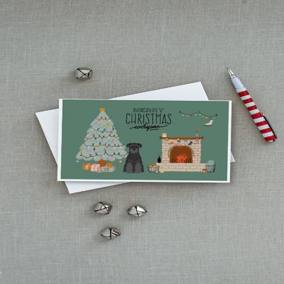 Caroline's Treasures Black Standard Schnauzer Christmas Everyone Greeting Cards and Envelopes Pack of 8, 7 x 5, Dogs Image 2