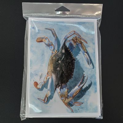 Caroline's Treasures Blue Crab Greeting Cards and Envelopes Pack of 8, 7 x 5, Seafood Image 2
