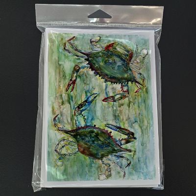 Caroline's Treasures Blue Crab Standoff Greeting Cards and Envelopes Pack of 8, 7 x 5, Seafood Image 2