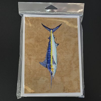 Caroline's Treasures Blue Marlin Greeting Cards and Envelopes Pack of 8, 7 x 5, Fish Image 2
