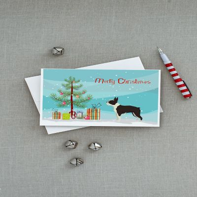 Caroline's Treasures Boston Terrier Christmas Tree Greeting Cards and Envelopes Pack of 8, 7 x 5, Dogs Image 2