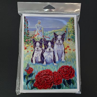 Caroline's Treasures Boston Terrier Trio Greeting Cards and Envelopes Pack of 8, 7 x 5, Dogs Image 2