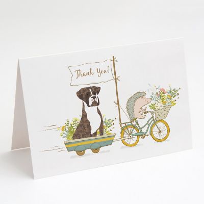 Caroline's Treasures Boxer Brindle White Natural Ears Greeting Cards and Envelopes Pack of 8, 7 x 5, Dogs Image 1
