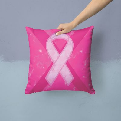 Caroline's Treasures Breast Cancer Battle Flag Fabric Decorative Pillow, 14 x 14, Cancer Awareness Image 1