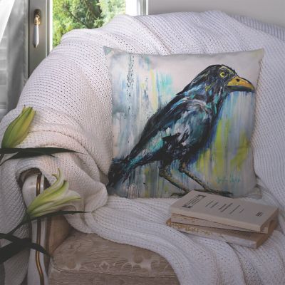 Caroline's Treasures Burnt Corn Raven Fabric Decorative Pillow, 14 x 14, Birds Image 2
