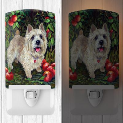 Caroline's Treasures Cairn Terrier Apples Ceramic Night Light, 4 x 6, Dogs Image 1