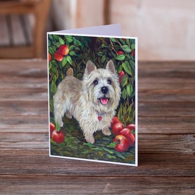 Caroline's Treasures Cairn Terrier Apples Greeting Cards and Envelopes Pack of 8, 7 x 5, Dogs Image 1