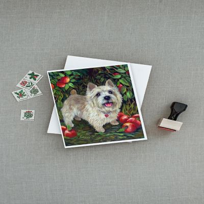 Caroline's Treasures Cairn Terrier Apples Greeting Cards and Envelopes Pack of 8, 7 x 5, Dogs Image 2