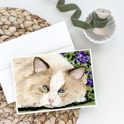 Caroline's Treasures Cat Greeting Cards and Envelopes Pack of 8, 7 x 5, Cats Image 1