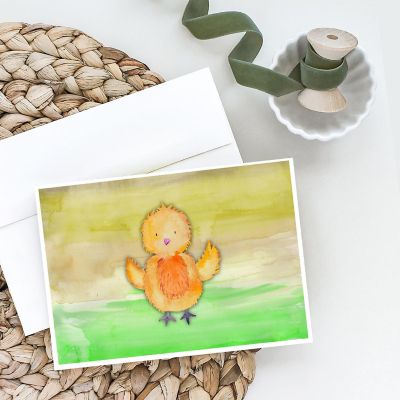 Caroline's Treasures Chicken Watercolor Greeting Cards and Envelopes Pack of 8, 7 x 5, Farm Animals Image 1