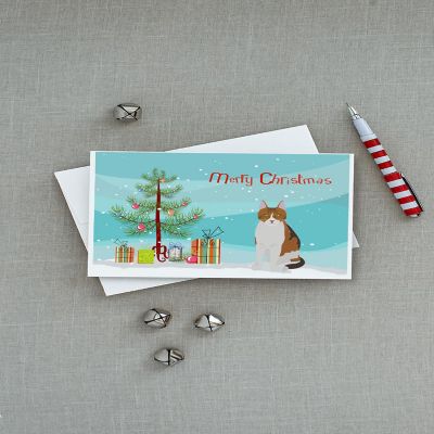 Caroline's Treasures Christmas, Aegean Cat Merry Christmas Greeting Cards and Envelopes Pack of 8, 7 x 5, Cats Image 2