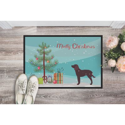 Caroline's Treasures, Christmas, American Water Spaniel Merry Christmas Tree Indoor or Outdoor Mat 24x36, 36 x 24, Dogs Image 1