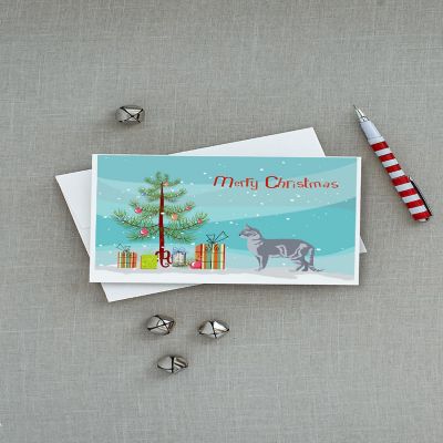 Caroline's Treasures Christmas, Australian Mist #2 Cat Merry Christmas Greeting Cards and Envelopes Pack of 8, 7 x 5, Cats Image 2