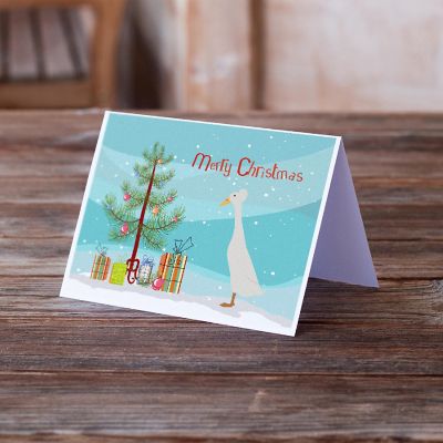 Caroline's Treasures Christmas, Bali Duck Christmas Greeting Cards and Envelopes Pack of 8, 7 x 5, Birds Image 1