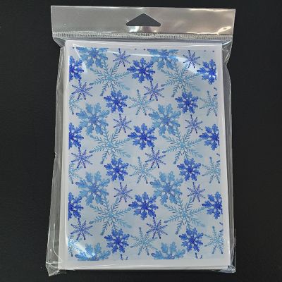 Caroline's Treasures Christmas, Blue Snowflakes Watercolor Greeting Cards and Envelopes Pack of 8, 7 x 5, Image 2