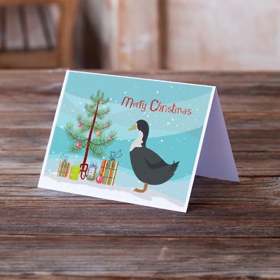 Caroline's Treasures Christmas, Blue Swedish Duck Christmas Greeting Cards and Envelopes Pack of 8, 7 x 5, Birds Image 1
