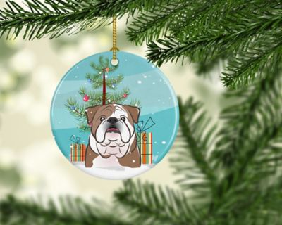 Caroline's Treasures, Christmas Ceramic Ornament, Dogs, Bulldog, English Bulldog, 2.8x2.8 Image 1