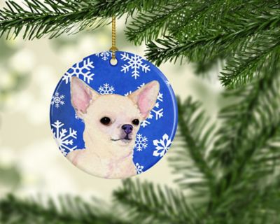Caroline's Treasures, Christmas Ceramic Ornament, Dogs, Chihuahua, 2.8x2.8 Image 1