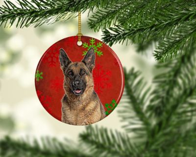 Caroline's Treasures, Christmas Ceramic Ornament, Dogs, German Shepherd, 2.8x2.8 Image 1