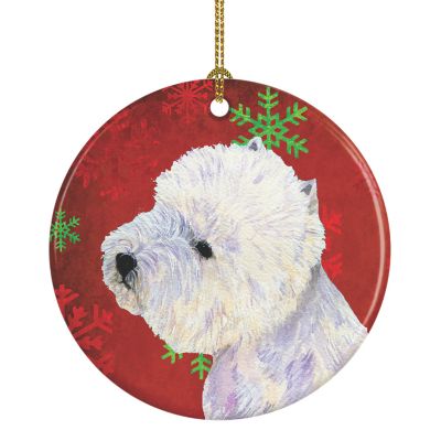 Caroline's Treasures, Christmas Ceramic Ornament, Dogs, West Highland White Terrier, 2.8x2.8 Image 1