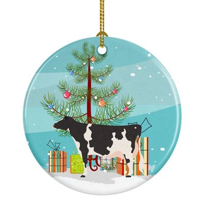 Caroline's Treasures, Christmas Ceramic Ornament, Farm Animals, Holstein Cow, 2.8x2.8 Image 1