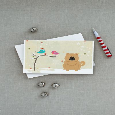 Caroline's Treasures Christmas, Christmas Presents between Friends Chow Chow - Cream Greeting Cards and Envelopes Pack of 8, 7 x 5, Dogs Image 2
