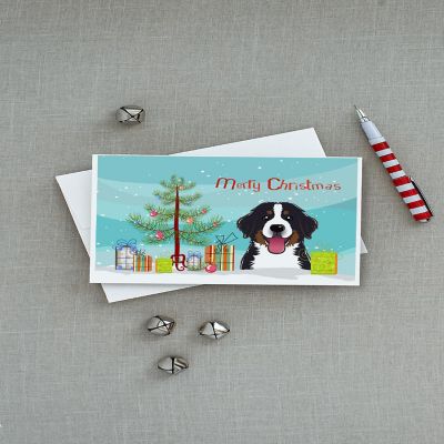 Caroline's Treasures Christmas, Christmas Tree and Bernese Mountain Dog Greeting Cards and Envelopes Pack of 8, 7 x 5, Dogs Image 2