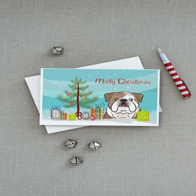 Caroline's Treasures Christmas, Christmas Tree and English Bulldog  Greeting Cards and Envelopes Pack of 8, 7 x 5, Dogs Image 2